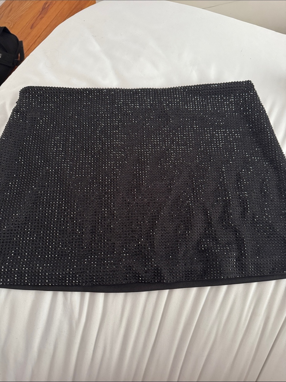 glam Black Embellished Mini Skirt